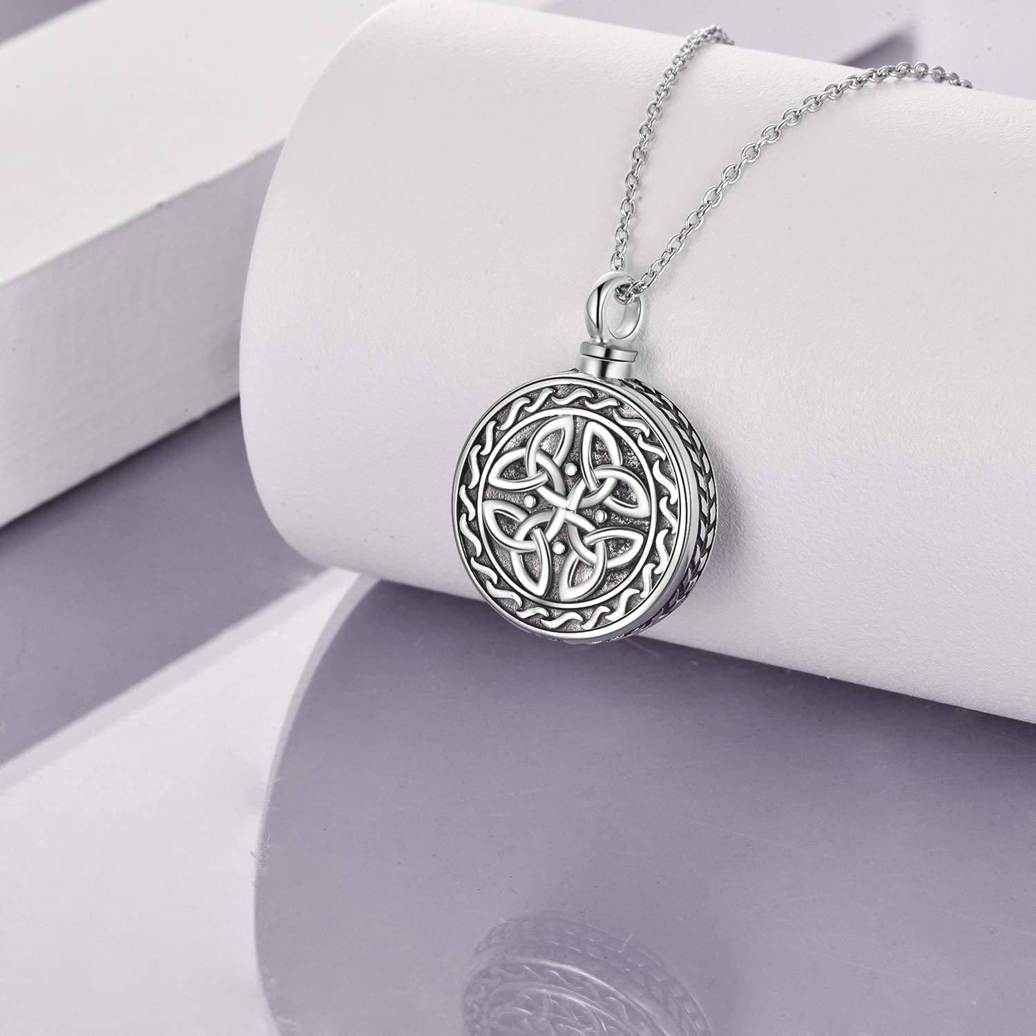 Celtic Knot Urn Necklace for Ashes - 925 Sterling Silver Heart Pendant Cremation Jewelry | Memorial Keepsake Necklace for Women | Irish Sympathy Gift for Her | Perfect for Funeral, Remembrance & Special Occasions