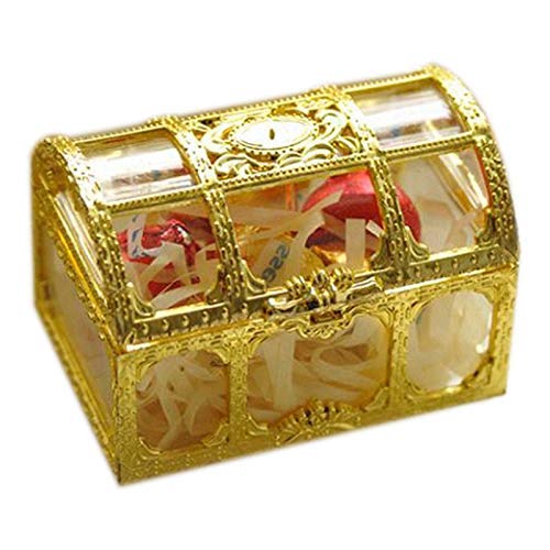 Premium Large Gold Transparent Plastic Treasure Box - 20Pcs Multi-Purpose Storage for Wedding Gifts, Baby Shower Candy, Jewelry & Pet Memorial Urn (Dog/Cat Ashes Keepsake) - Perfect for Funeral, Home Decor & Special Occasions