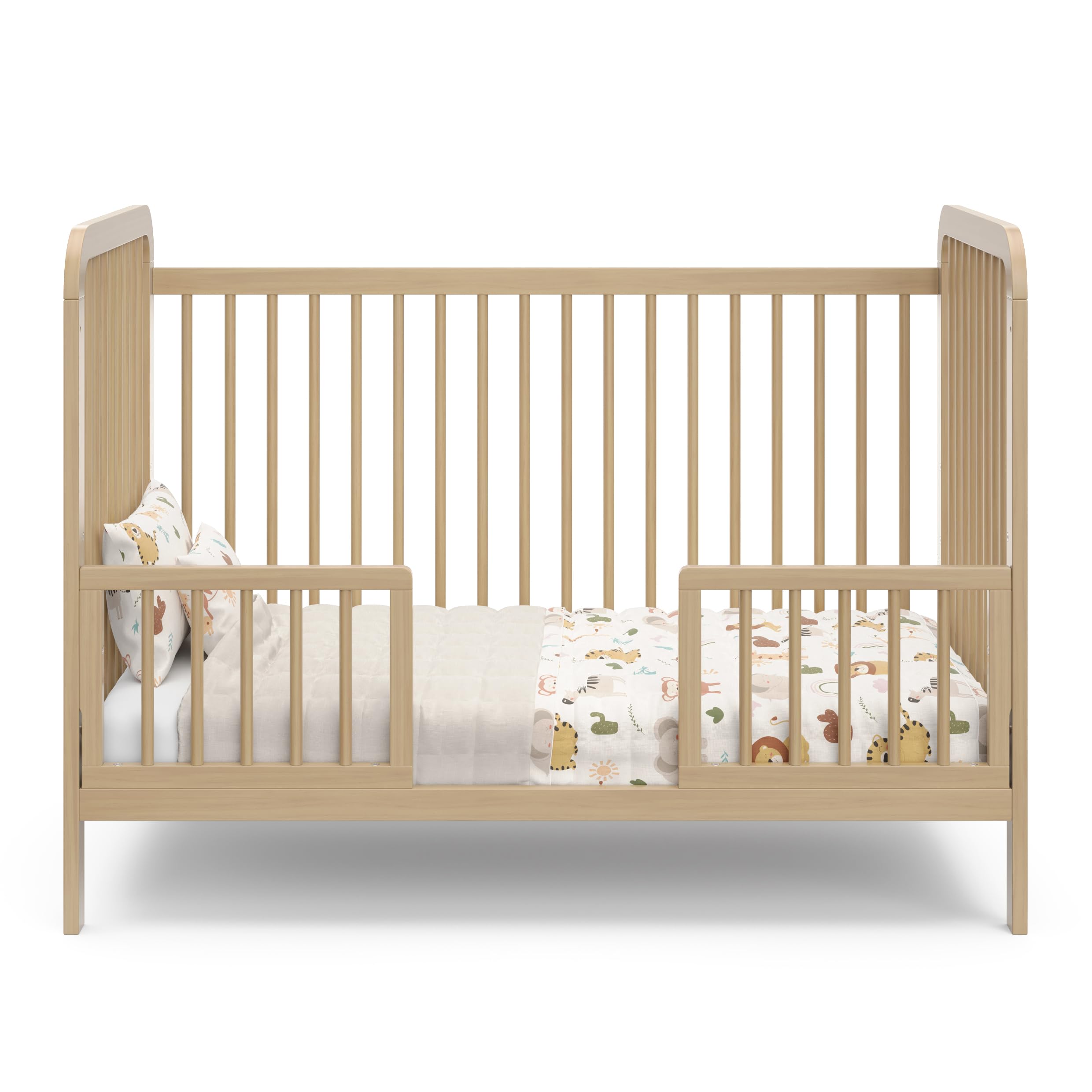 Storkcraft Pasadena 3-in-1 Convertible Crib in Driftwood - GREENGUARD Gold Certified, Converts to Daybed & Toddler Bed, Fits Standard Full-Size Crib Mattress, Adjustable Mattress Height - Perfect for Nursery, Baby Room & Toddler Bedroom Transition