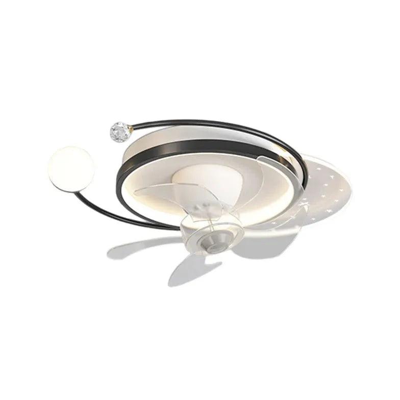 Star Ring LED Ceiling Fan with Light - Modern Smart Remote Control, 52 Inch Energy Efficient, Quiet Reversible Motor - Perfect for Bedroom, Living Room, and Outdoor Patio