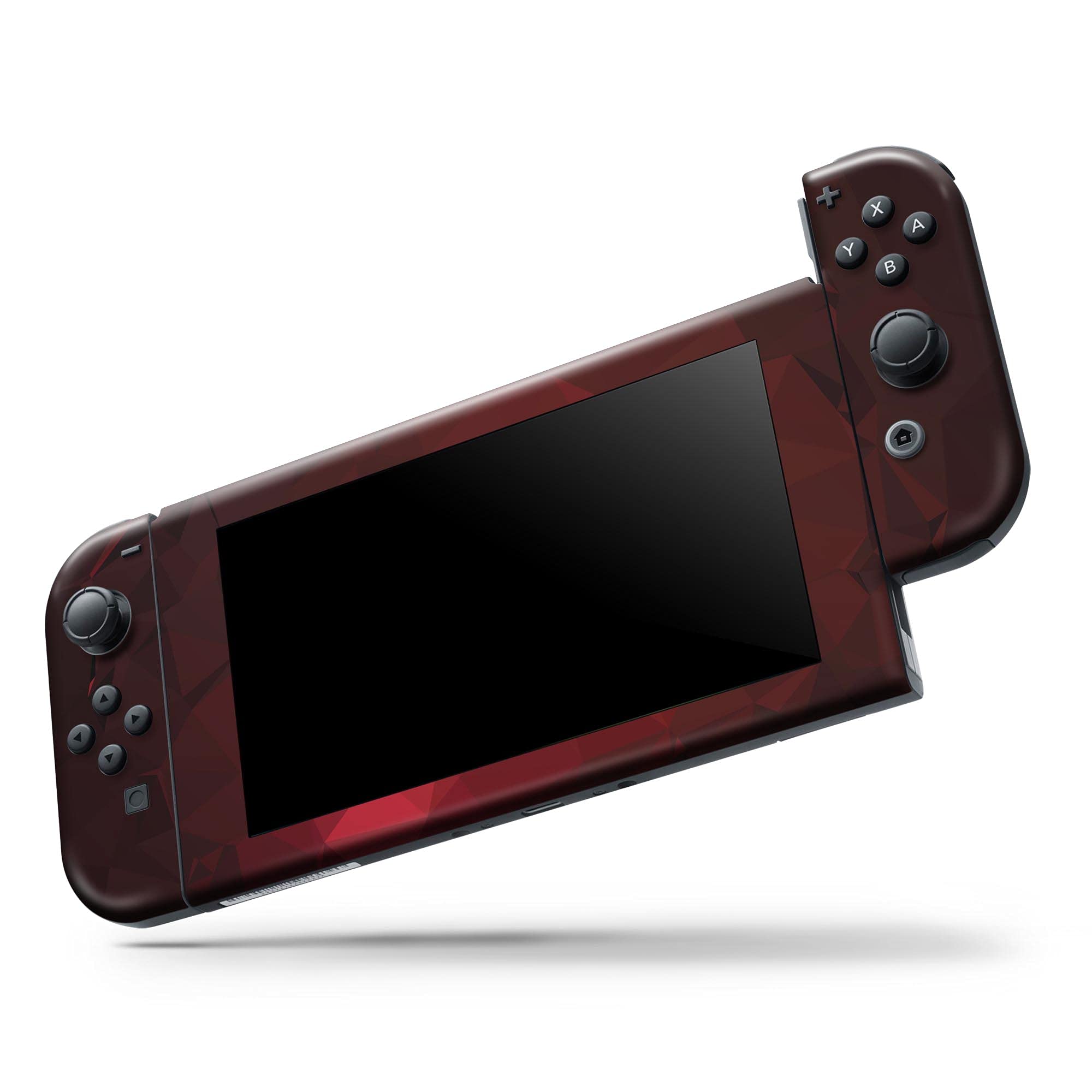 Nintendo Switch & Joy-Con Skin Decal - Scratch-Resistant Removable Vinyl Wrap Cover with Red Geometric Design | Protective Gaming Accessory for Switch Console - Perfect for Travel, Gaming Sessions & Customization