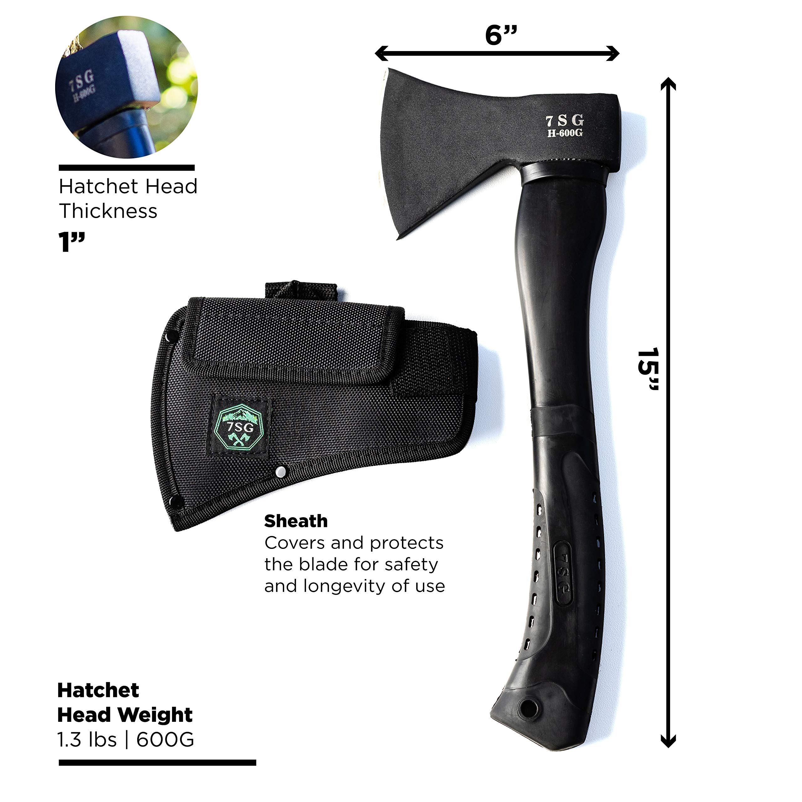 Best Camping Hatchet with Sheath - Survival Throwing Axe for Outdoor Adventures - Tactical Bushcraft Axe for Chopping Wood, Camping & Survival - Perfect for Hiking, Backpacking & Wilderness Survival