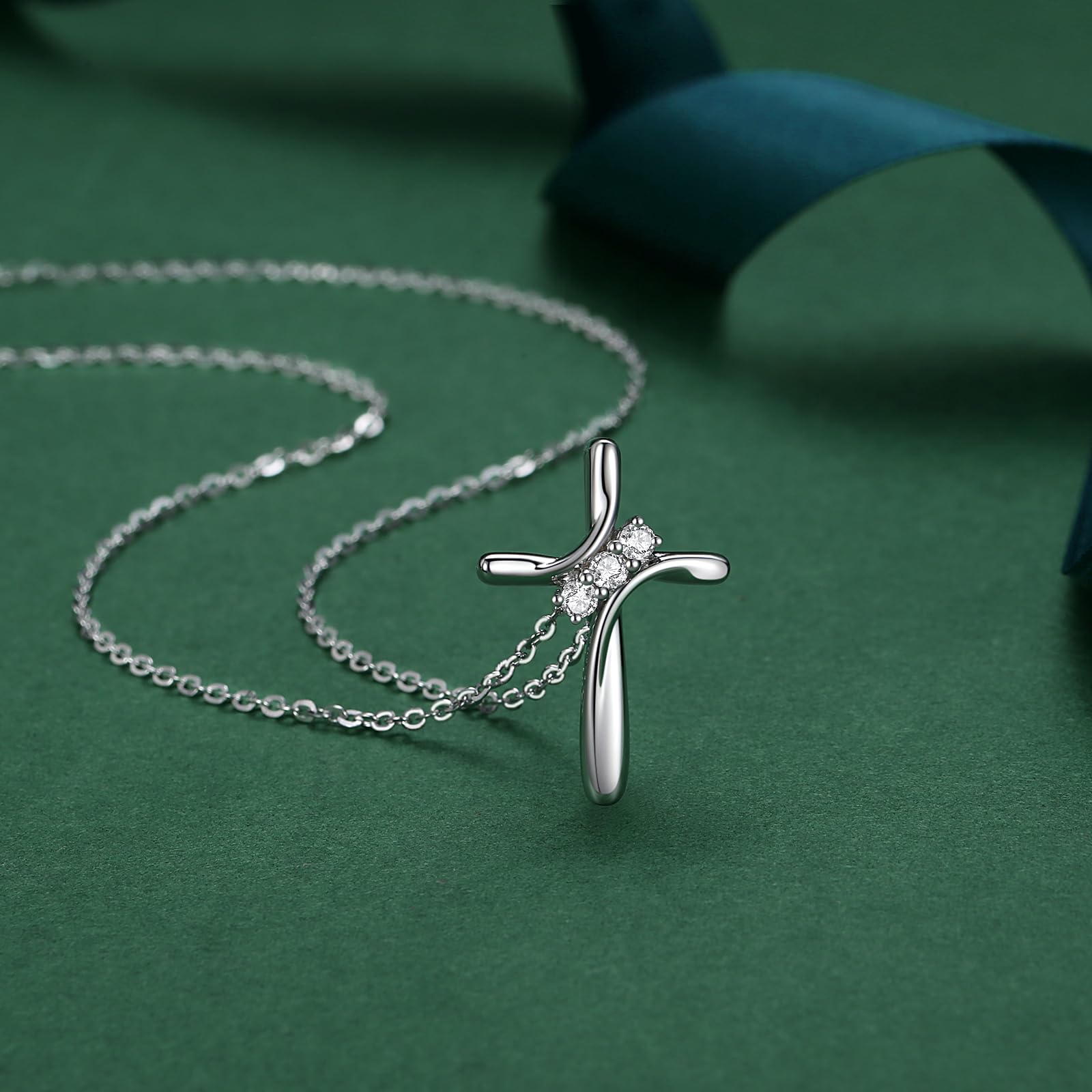 Moissanite Necklace for Women - 925 Sterling Silver Plated with 18K White Gold Pendant - Elegant Valentine's Day Gift for Her - Perfect for Anniversaries, Weddings & Special Occasions