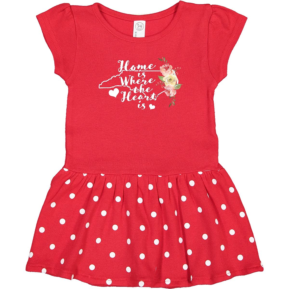 Inktastic North Carolina Home is Where The Heart is Watercolor Print Infant Dress - Perfect for Family Photos, Baby Showers & Special Occasions
