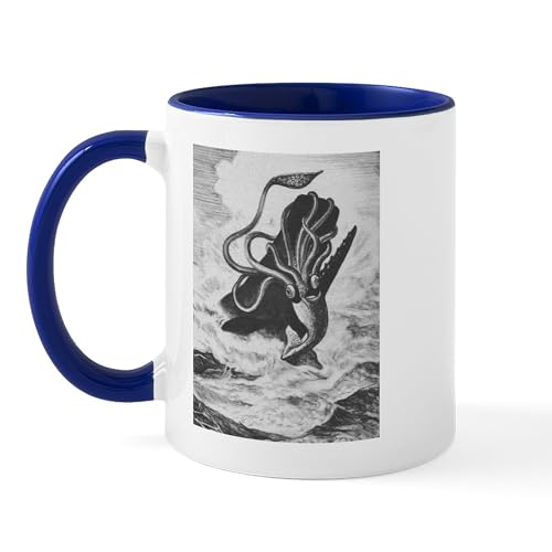 White/Navy Inside - Giant Squid Vs. Sperm Whale Mug