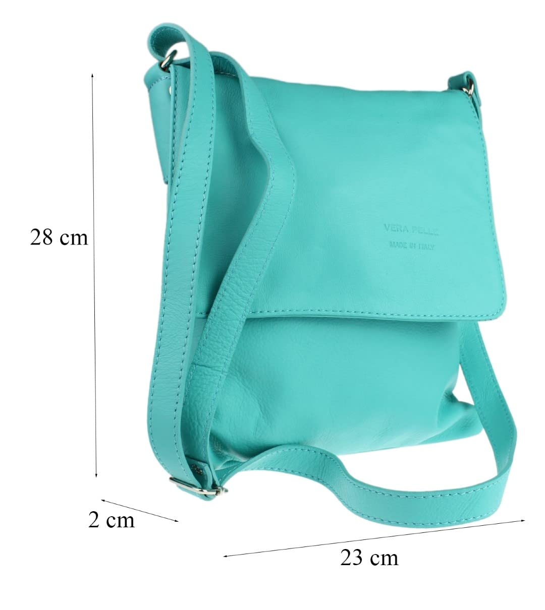 Stylish Italian Leather Crossbody Bag for Women - Soft Genuine Leather Shoulder Messenger Bag with Flap & Zipper - Perfect for Work, Travel & Everyday Use