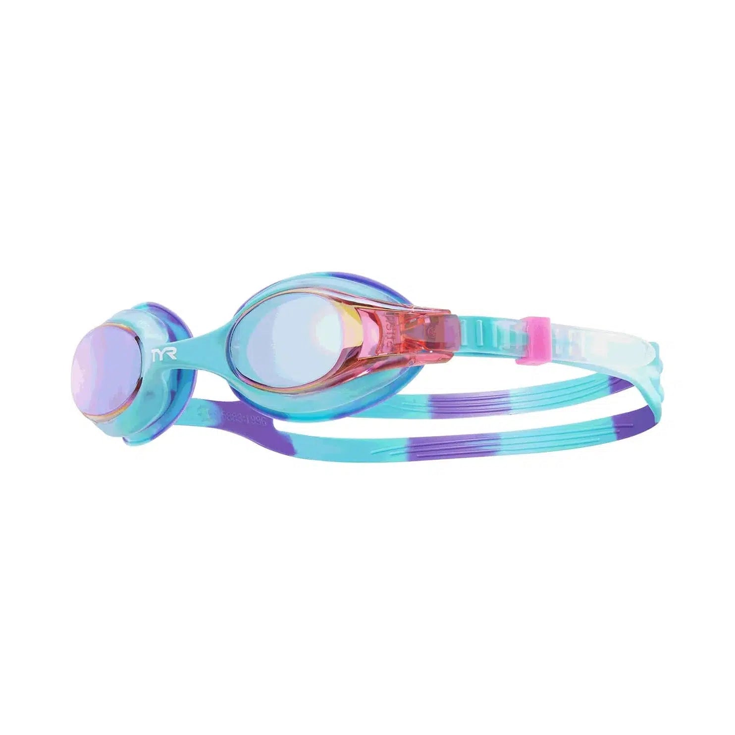 TYR Swimple Tie Dye Kids Swimming Goggles - UV Protection & Anti-Fog for Children's Swim Lessons, Pool Parties & Beach Activities