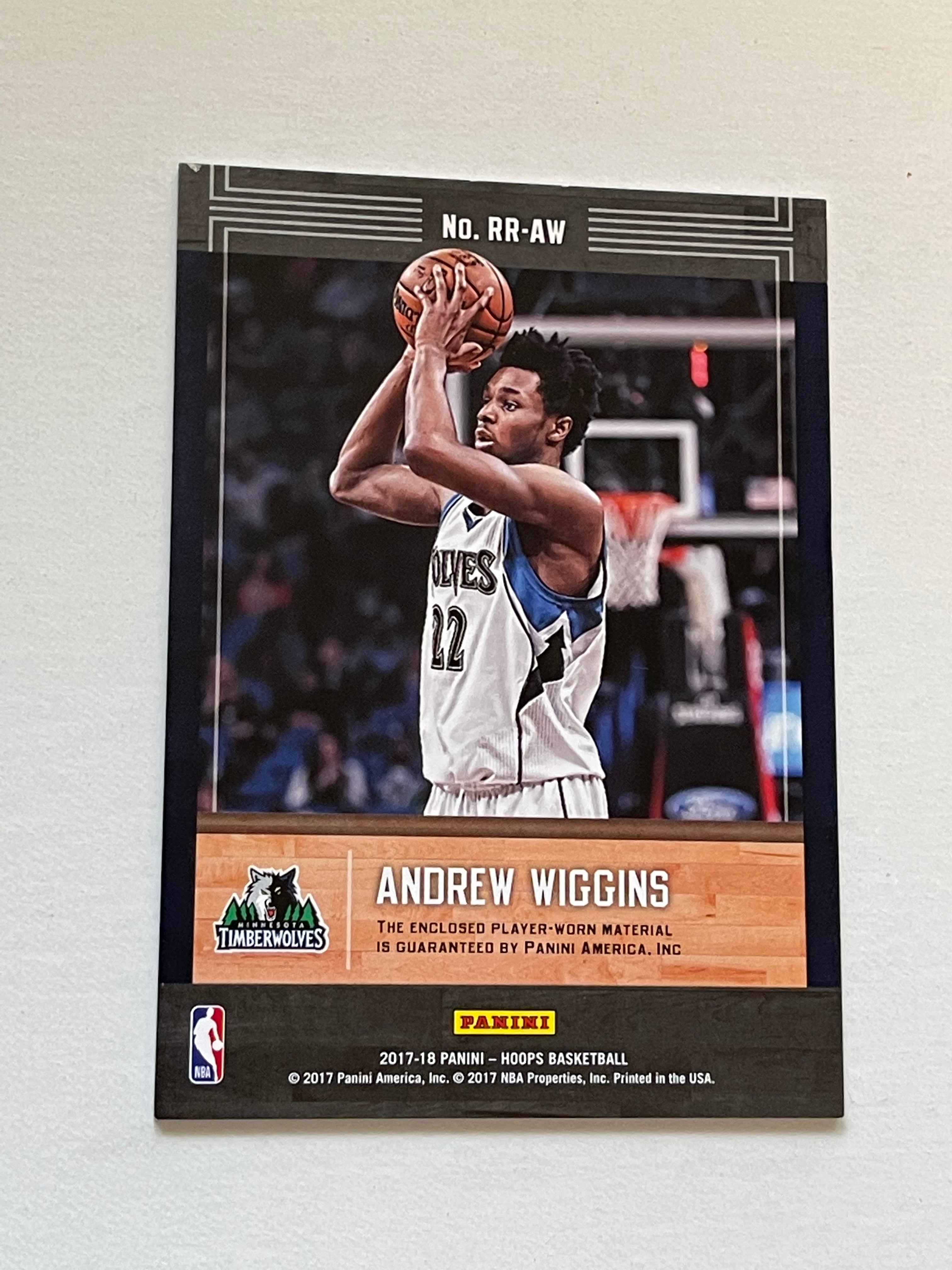 Andrew Wiggins 2017-18 NBA Rookie Autograph Memorabilia Insert Card - Perfect for Basketball Collectors & Golden State Warriors Fans - Display in Home Office, Man Cave or Sports Memorabilia Collection