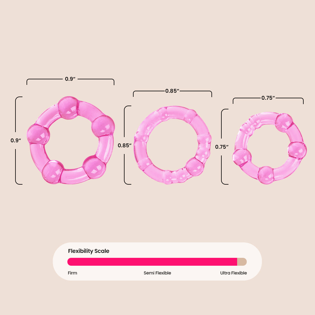 Premium Silicone Cock Ring Set by CalExotics - 3 Pack Stretchy Penis Rings for Enhanced Pleasure & Performance | Perfect for Couples & Solo Play, Intimate Gifts, and Spicing Up Your Sex Life