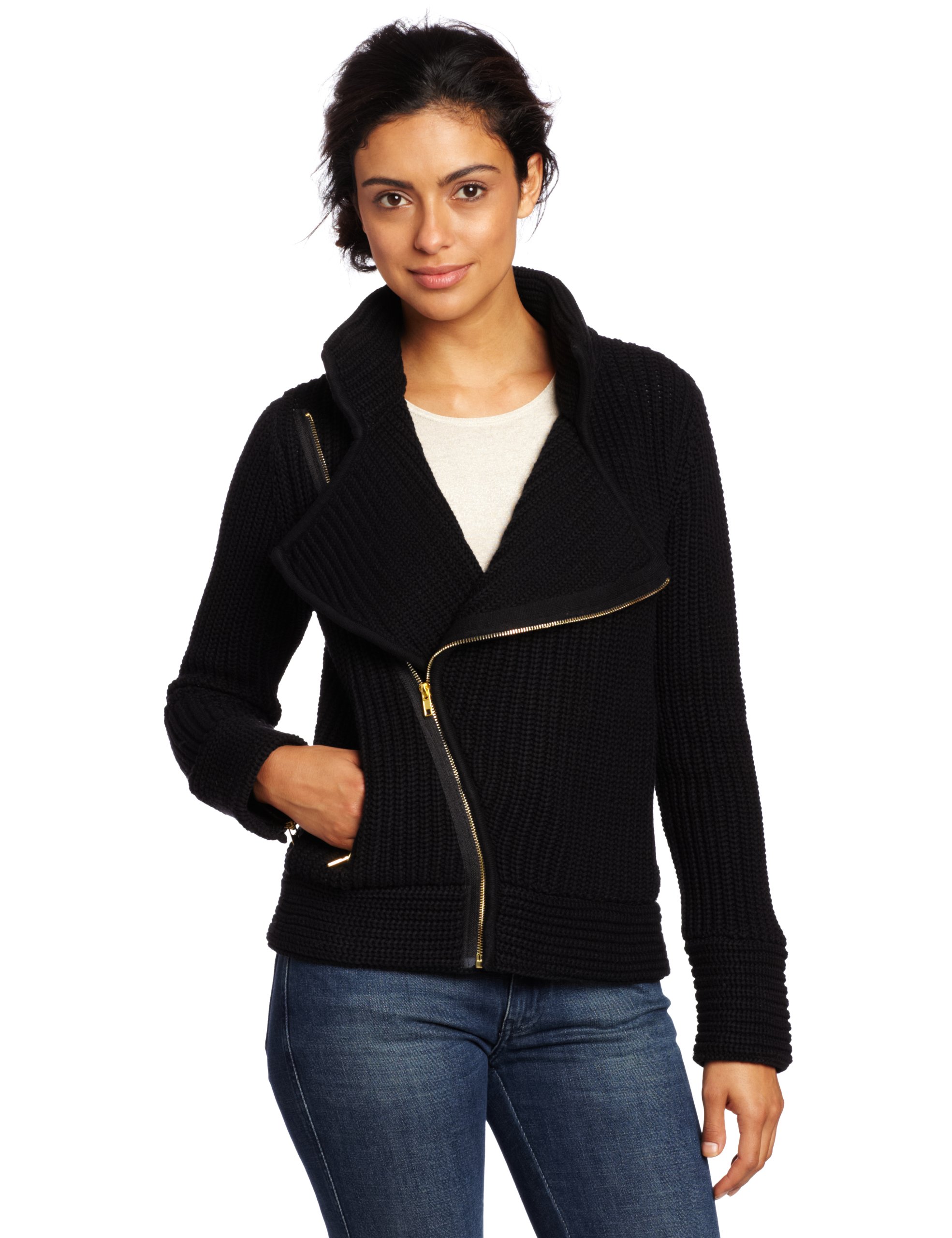 525 America Women's Cotton Shaker Moto Zip Jacket - Stylish Casual Outerwear for Fall & Winter | Perfect for Motorcycle Riding, Travel & Everyday Wear