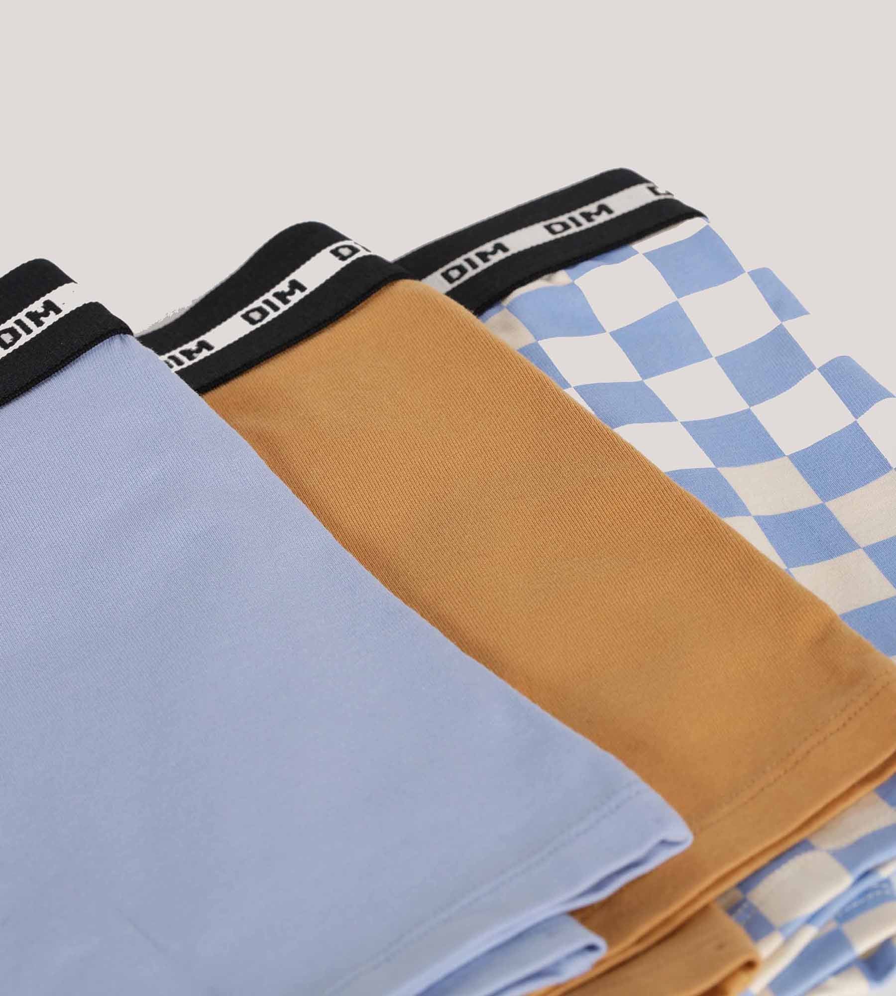 3 Pack Boys Checkered Boxer Briefs - Lilac Blue Cotton Stretch Underwear for Kids - Comfortable & Fashionable for School, Sports & Daily Wear
