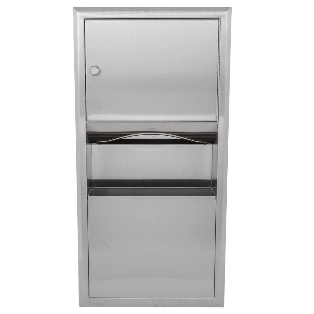 TableTop King B-369 Classic Series Recessed Paper Towel Dispenser & Waste Bin Combo - Space Saving Kitchen & Bathroom Organizer for Restaurants, Offices & Homes