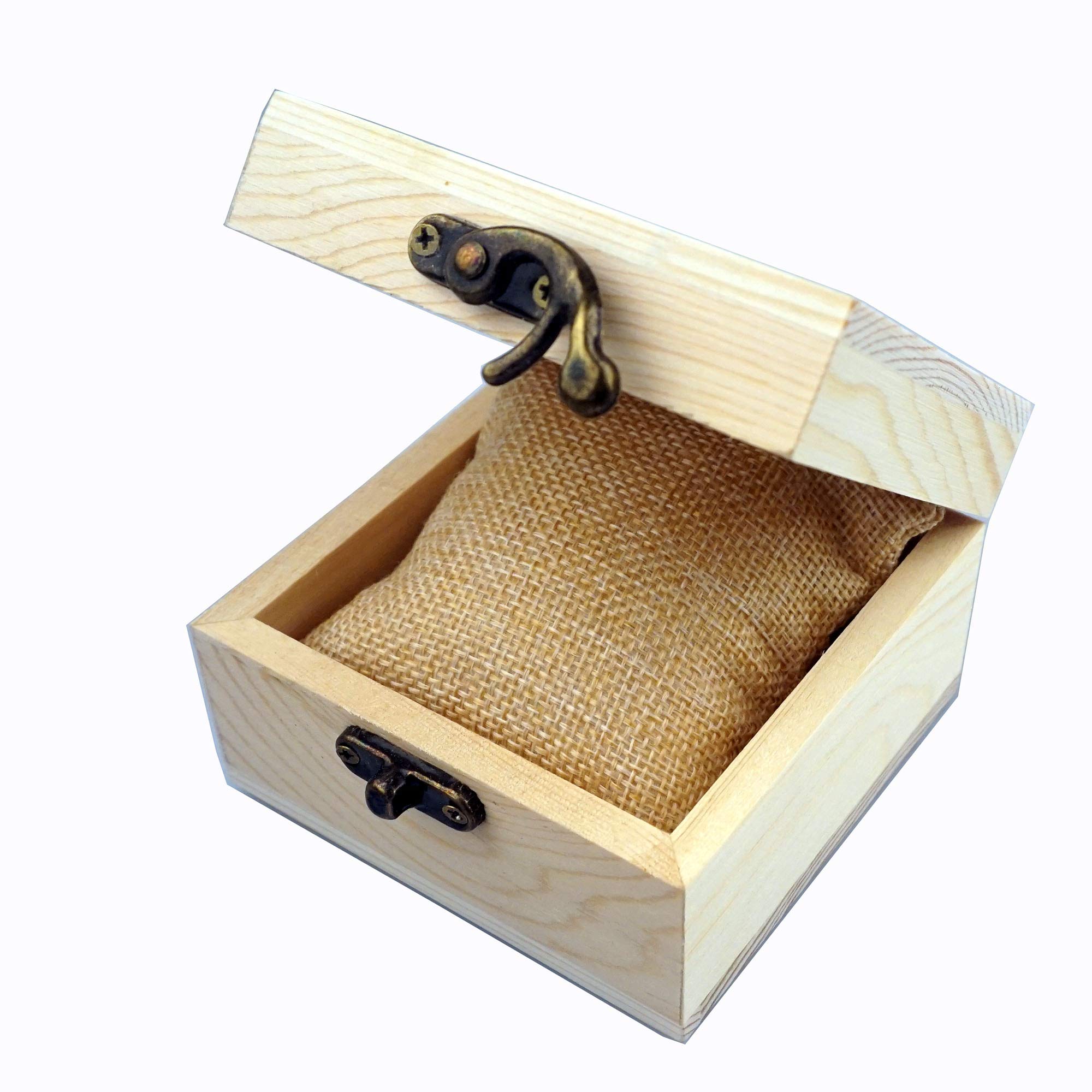 LONMAIX Unfinished Wooden Gift Box for Jewelry, Watches & Keepsakes - Handmade Wood Box for Wedding, Birthday & Anniversary Presents
