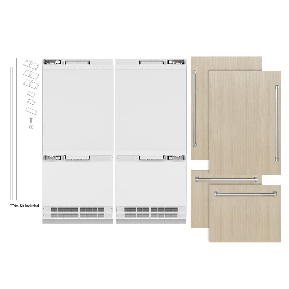 ZLINE 72 Inch 39.6 Cubic Feet Panel Ready French Door Built-In Bottom Freezer Refrigerator with Water Dispenser & Ice Maker (RBIT 72) - Perfect for Modern Kitchens, Restaurants & Luxury Homes