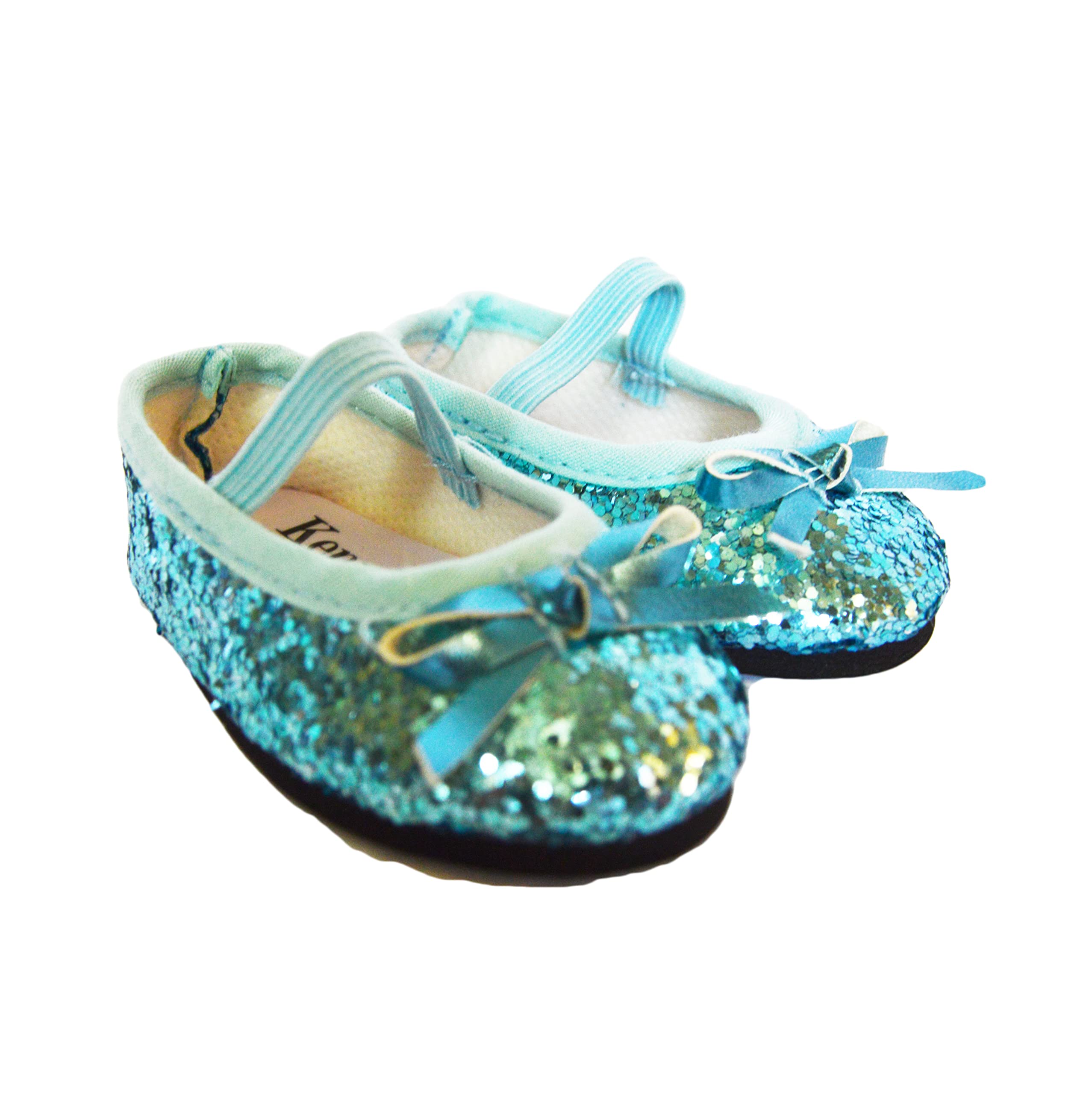 Blue Sparkle Flats for 18 Inch Girl Dolls - Comfortable Doll Shoes for American Girl Dolls & 18