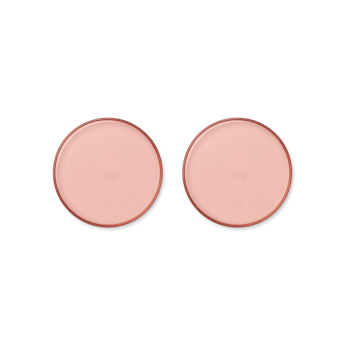 LIEWOOD Uma Plate Set of 2 - Elegant Dusty Raspberry Ceramic Dinner Plates for Everyday Dining & Entertaining