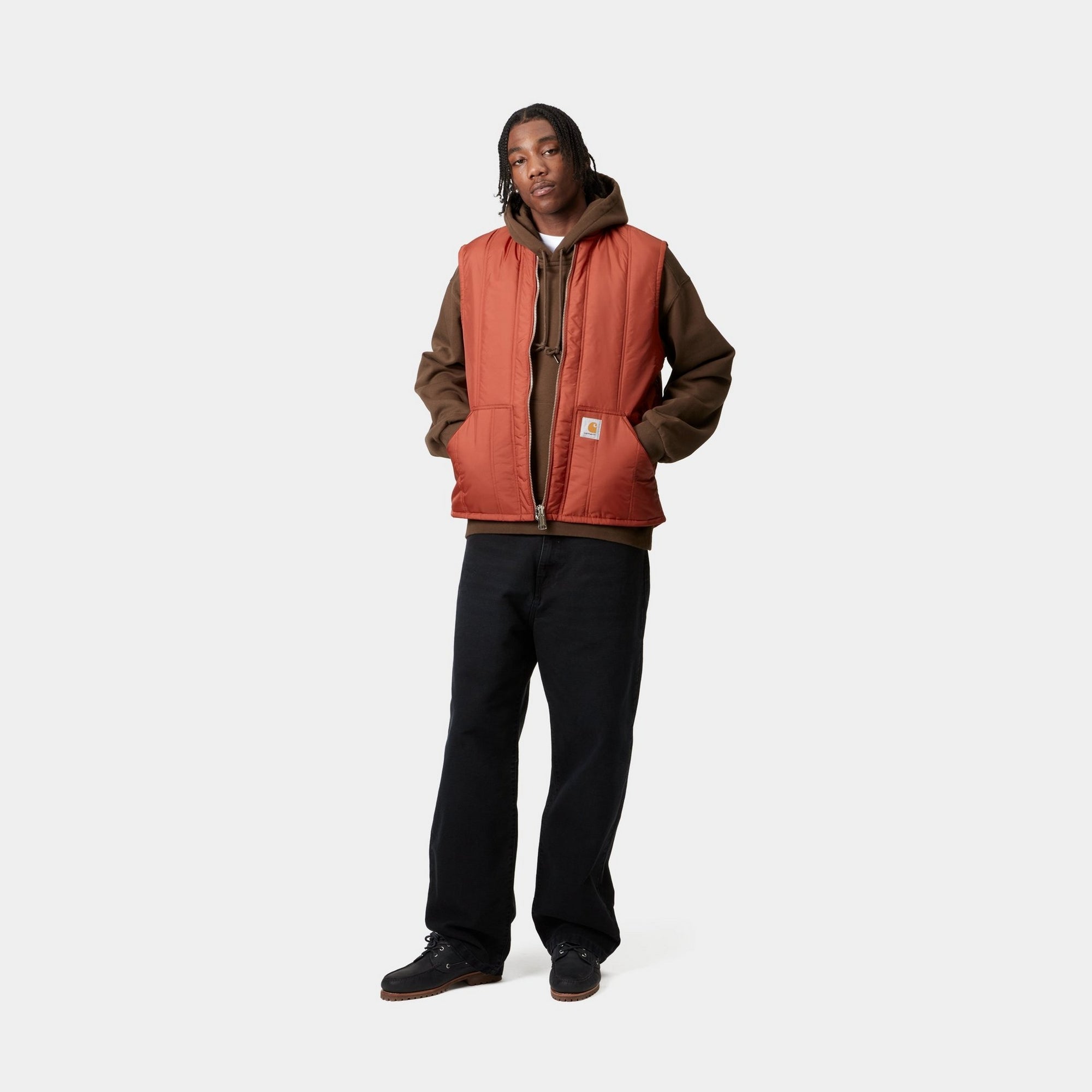 Lachlan Vest Liner for Men - Vermillion Red Lightweight Thermal Underlayer for Outdoor Activities, Hiking, and Winter Sports