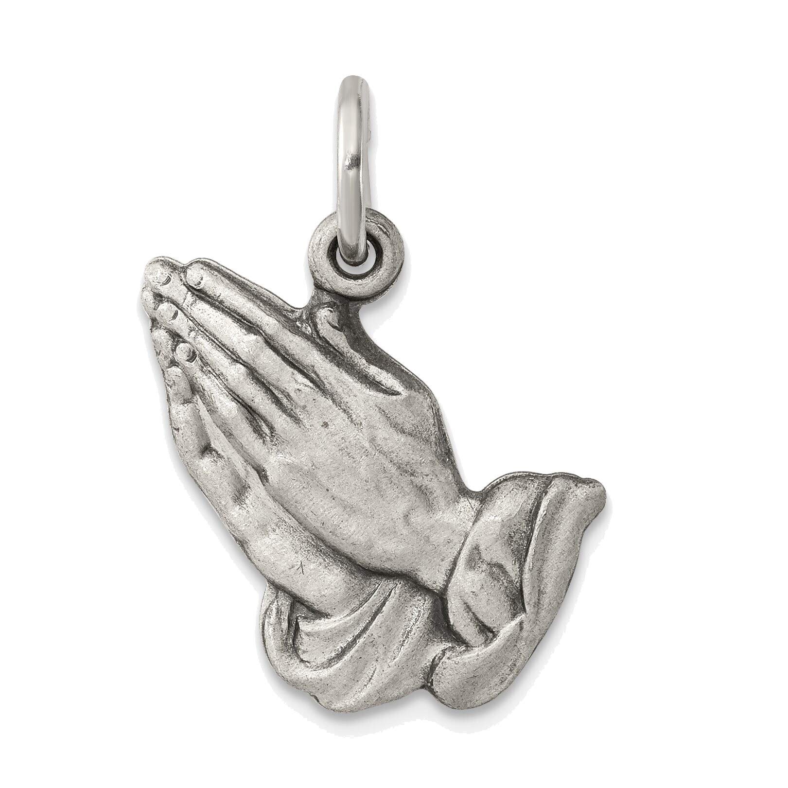 Bonyak Sterling Silver Praying Hands Charm - Vintage Religious Jewelry for Women - Perfect for Gifts, Prayer, and Faith-Based Occasions