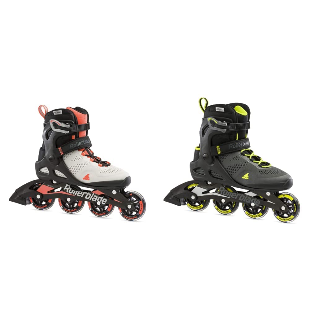Rollerblade Macroblade 80 Women's Adult Fitness Inline Skates - Grey & Coral - High Performance Inline Skates for Women - Perfect for Outdoor Exercise, Fitness Training & Recreational Skating