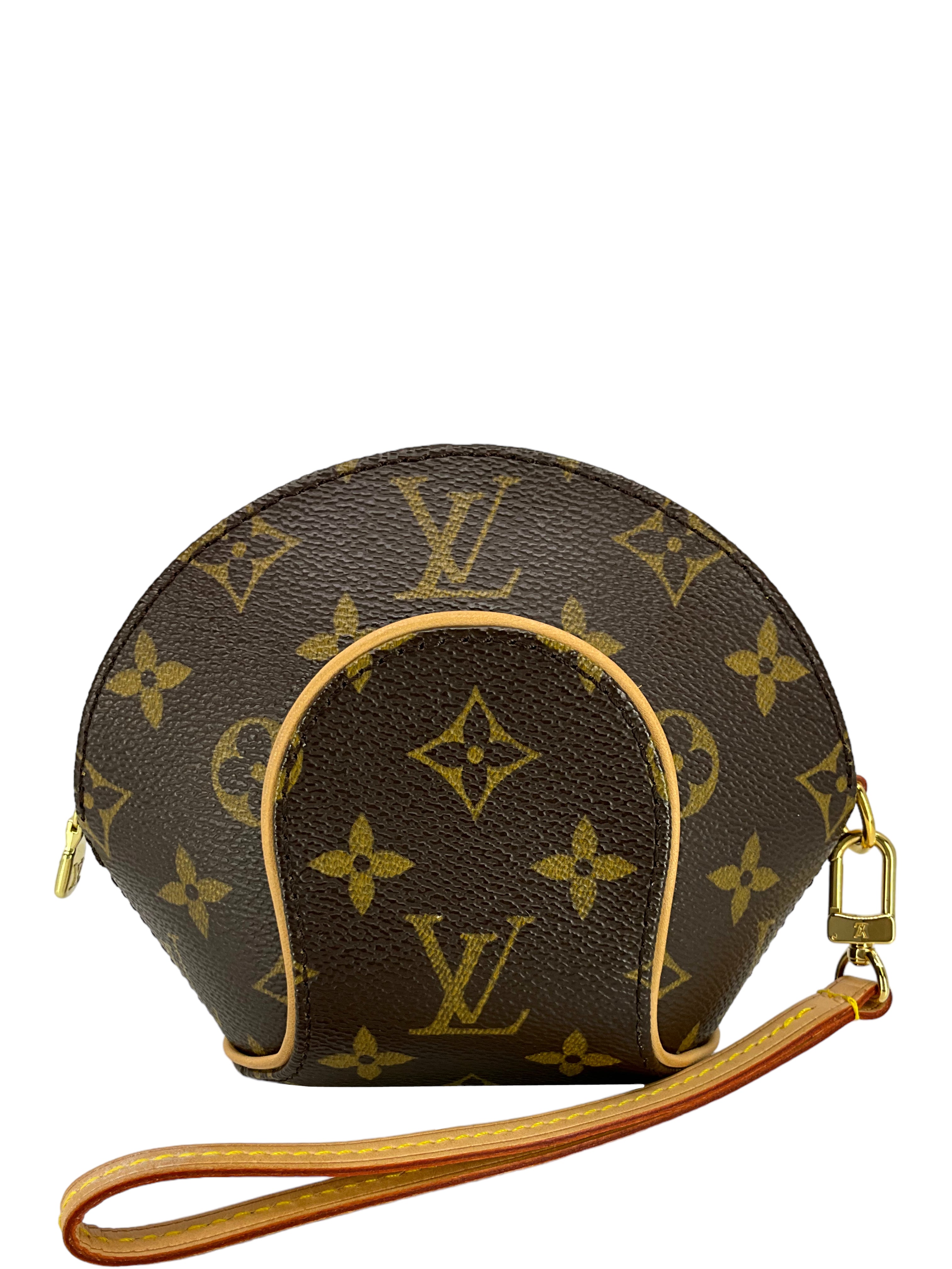 Louis Vuitton Monogram Canvas Mini Ellipse Wristlet Clutch Bag - Luxury Crossbody Purse for Women | Perfect for Evening Parties, Date Nights & Special Occasions