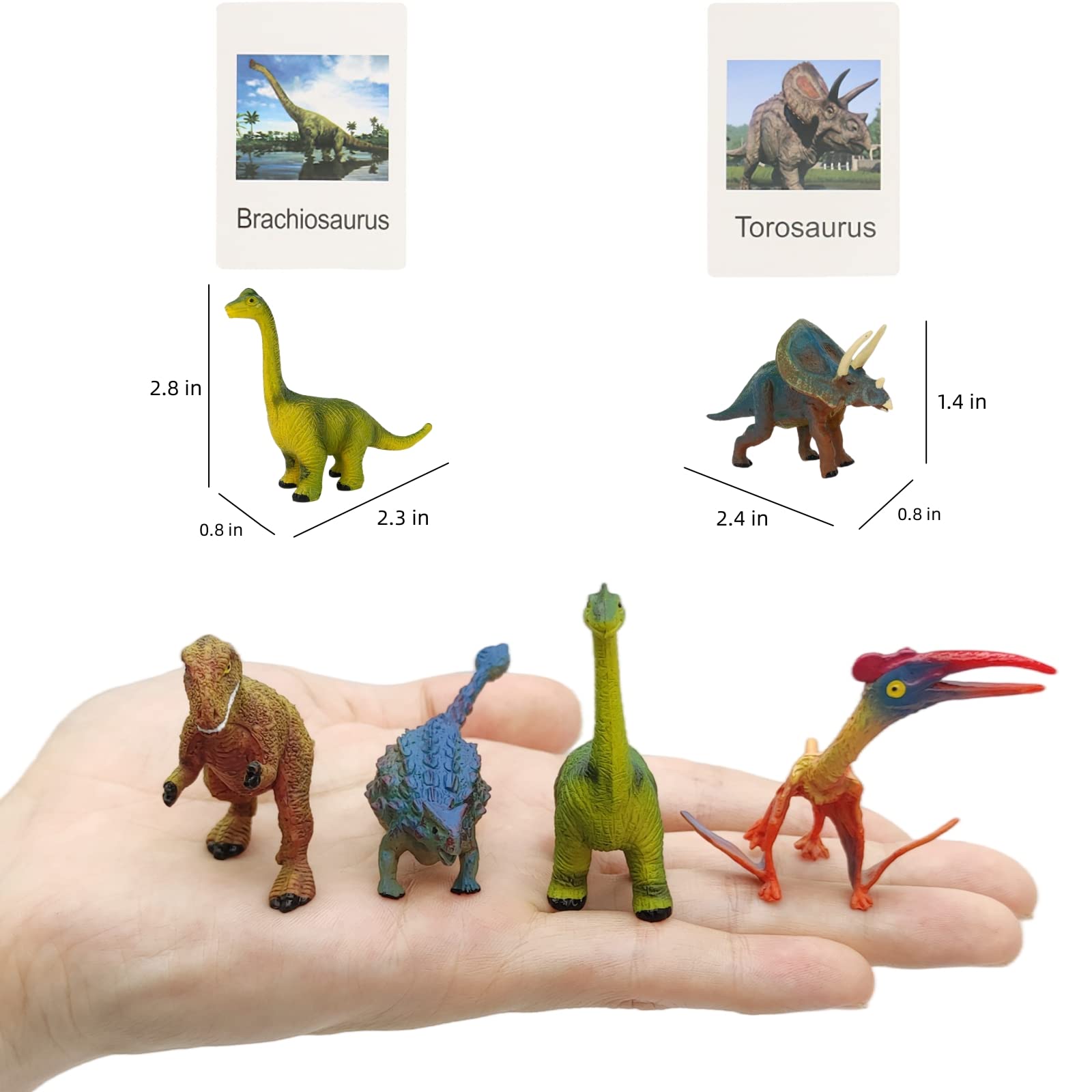 36-Piece Small Animal Figurines Set - Realistic Plastic Dinosaur, Zoo, Jungle & Ocean Animals for Kids - Preschool Learning Toys, STEM Science Matching Game - Perfect for Classroom, Birthday Gifts & Sensory Play