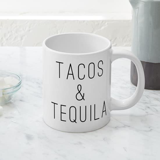 Tacos And Tequila 20 oz Ceramic Coffee Mega Mug - Large Insulated Coffee Cup for Home, Office & Travel - Perfect for Hot & Cold Beverages, Gift Idea for Taco Lovers