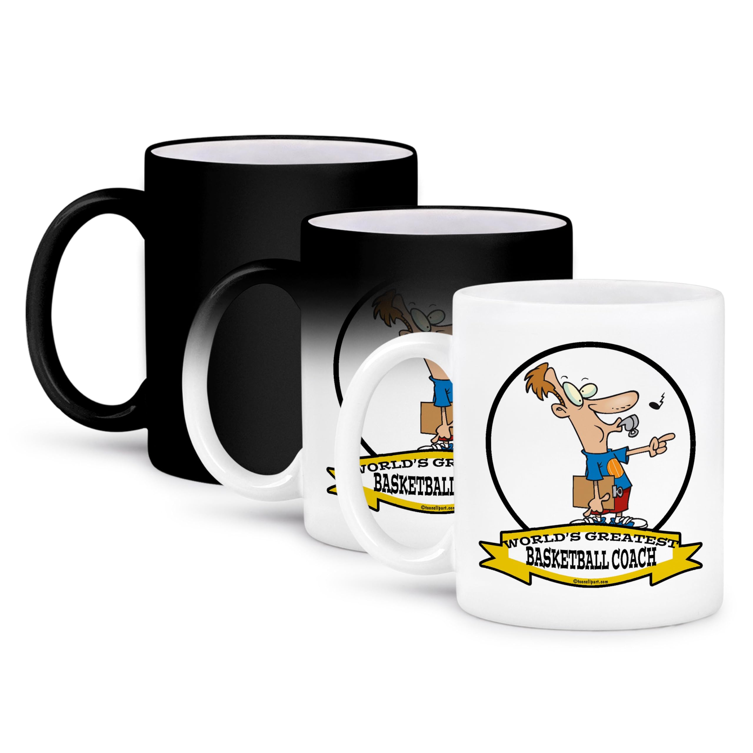 Funny Worlds Greatest Basketball Coach Coffee Mug - 11oz Ceramic Cup with Cartoon Design - Perfect Gift for Coaches, Teachers & Sports Fans - Ideal for Office, Home & Gifts