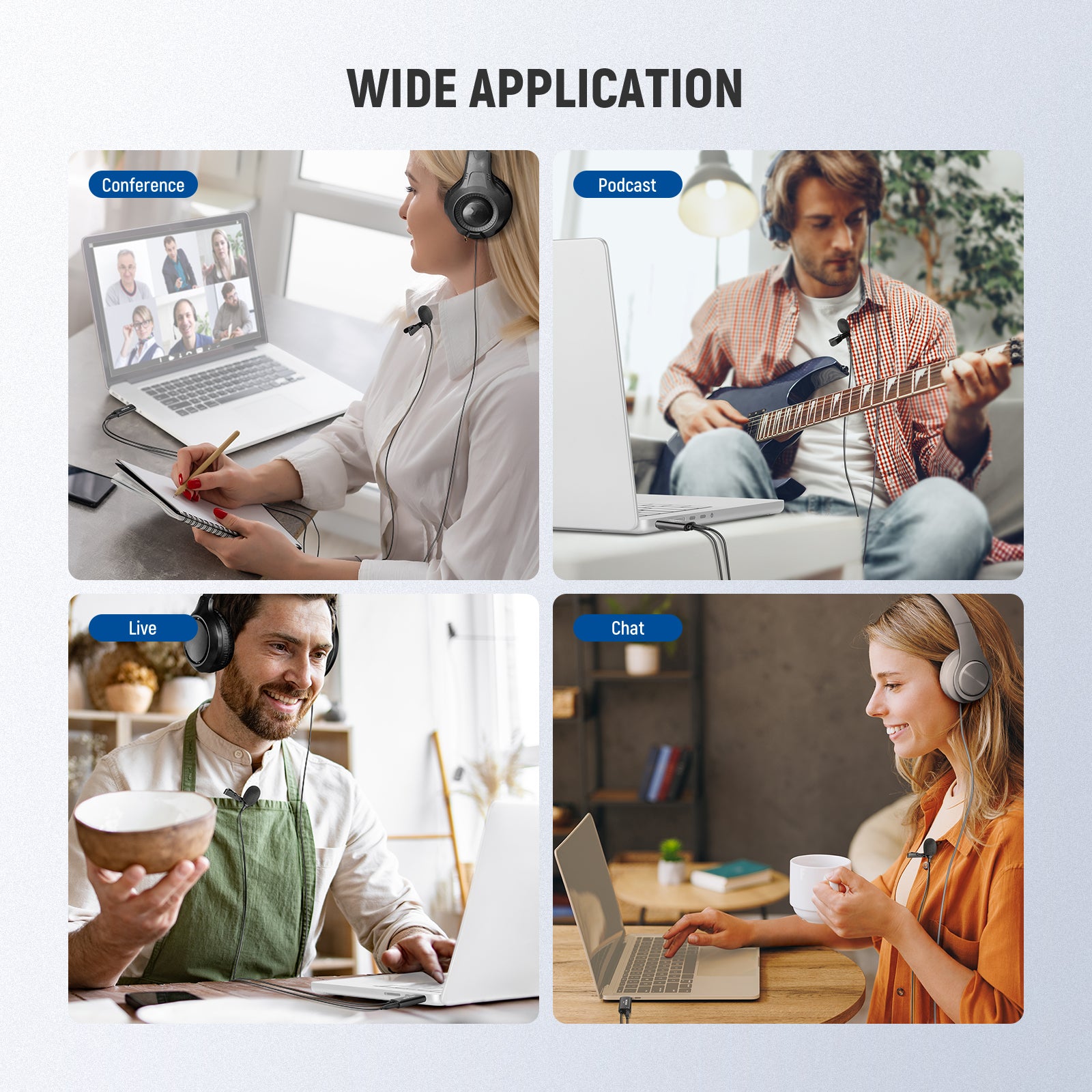 NEEWER LM2 Plug & Play Omnidirectional USB Lapel Microphone with 3.5mm TRS Jack - Perfect for Podcasting, Streaming, Interviews & Online Meetings