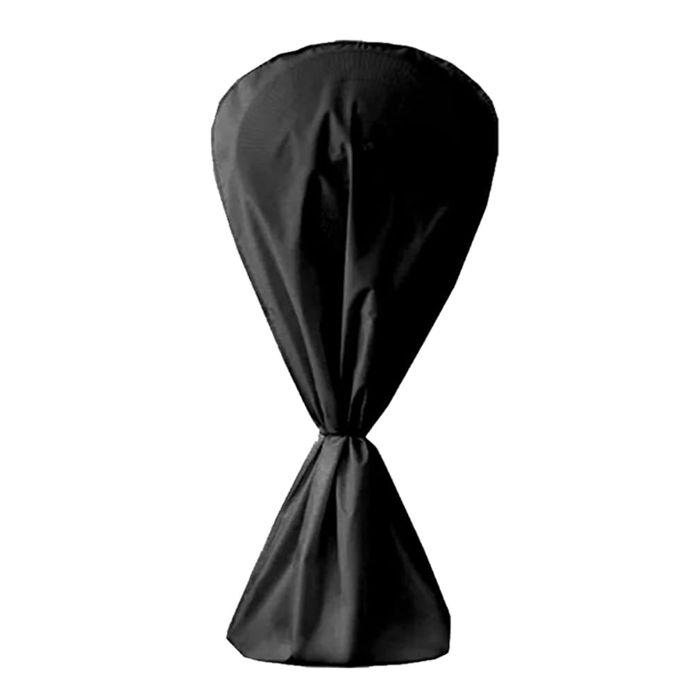 Heavy Duty 420D Waterproof Electric Fan Cover - Washable Dustproof Protective Sleeve for Pedestal Stand Fan & Floor Fan | Indoor & Outdoor Use, Home, Office, Garage - Black