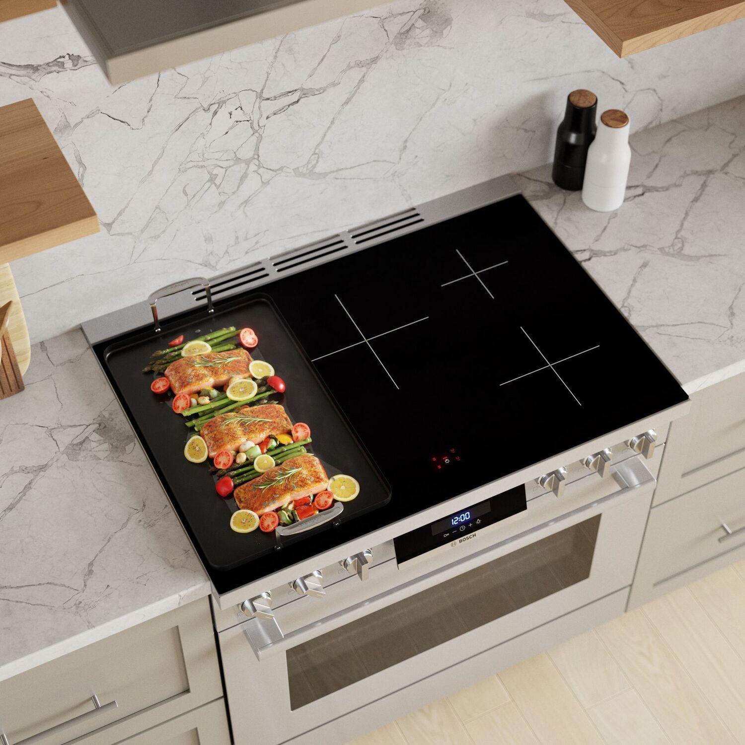 Bosch HIS8655U 800 Series 36-Inch Stainless Steel Freestanding Induction Range - Professional Cooking for Home Chefs & Modern Kitchens