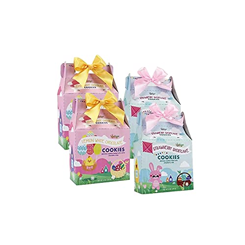 Too Good Gourmet Lemon White Chocolate & Strawberry Shortcake Cookie Assortment - Soft Baked Cookies 4 Pack (2 Per Flavor) | Easter Desserts, Party Snacks & Gift Ideas | Perfect for Holiday Gatherings, Birthday Celebrations & Office Treats