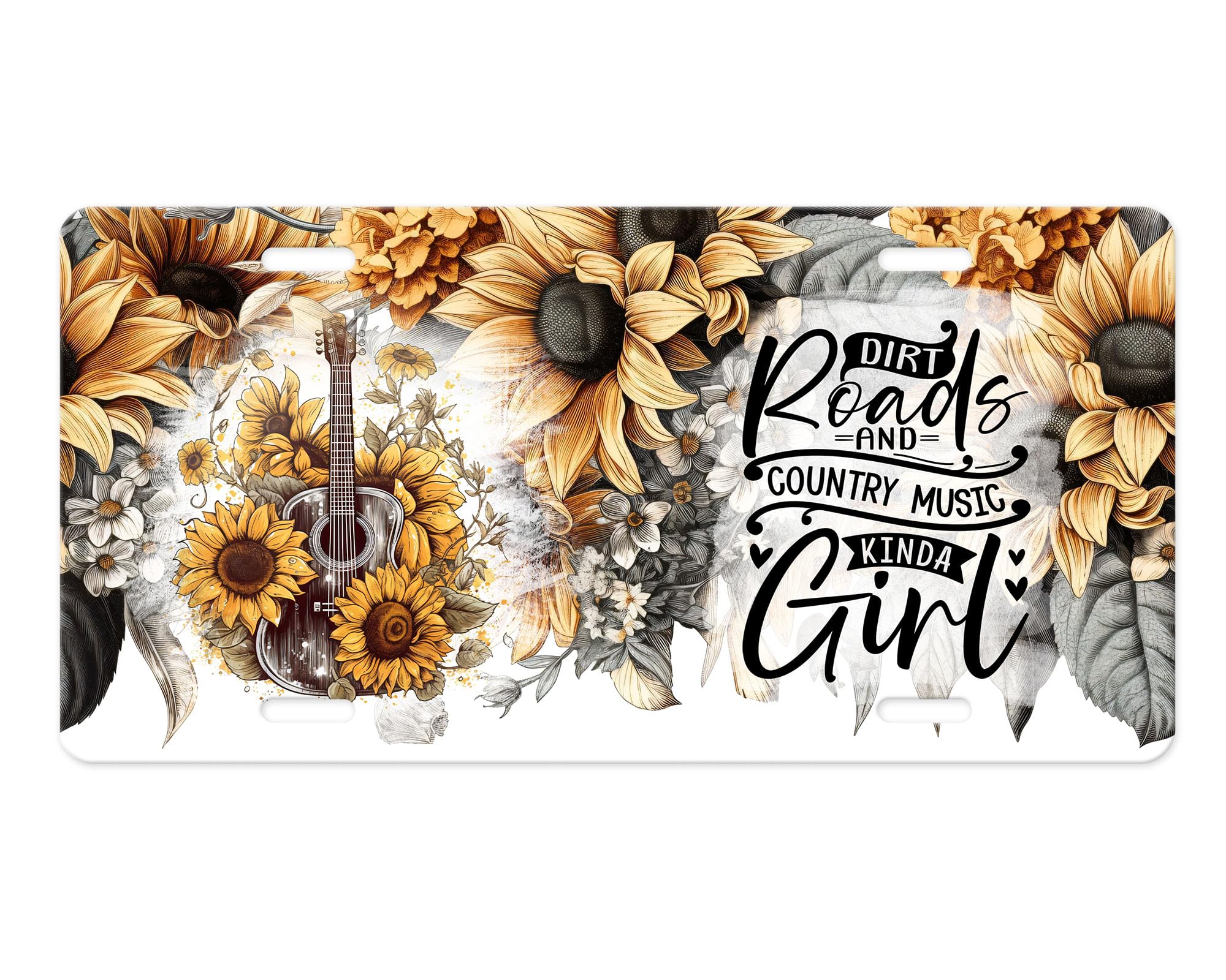 Western Style Vanity License Plate - Aluminum Car Accessory for Country Music Lovers & Sunflower Fans - Perfect for Trucks & Vintage Cars