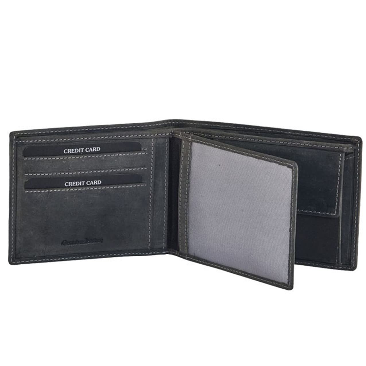 Genuine Washed Calf Leather RFID Blocking Bifold Wallet for Men with Coin Pocket & ID Slot - Premium Slim Minimalist Men's Wallet (Black) - Perfect for Everyday Carry, Travel & Business