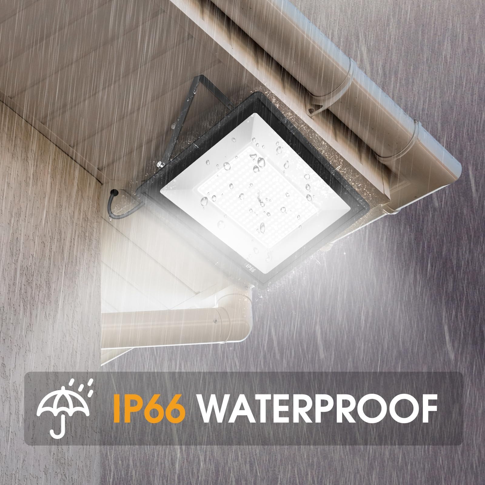 2 Pack 300W LED Flood Light Outdoor, 2000W Equivalent 43500LM 5000K Daylight White Super Bright Waterproof Flood Light with Plug - IP66 Rated for Sports Fields, Stadiums, Arenas, Parking Lots, Backyards, and Commercial Outdoor Lighting