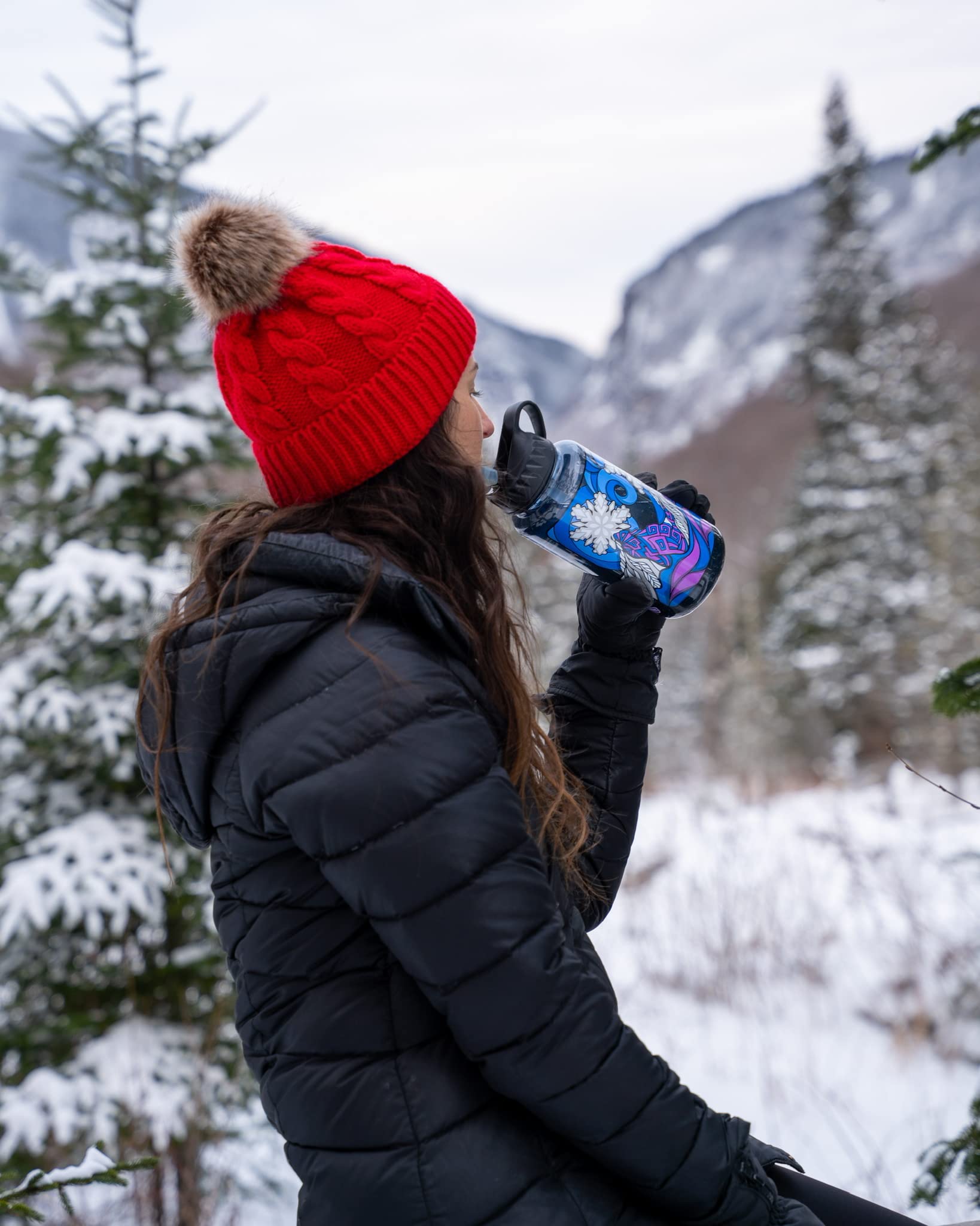 Epic Water Filters Nalgene OG Water Bottle with Built-in Filter - BPA Free, USA Made, Removes 99.99% of Tap Water Contaminants & PFAS - 32oz Reusable Water Bottle with POW Art Design - Perfect for Hiking, Camping, Travel and Outdoor Adventures
