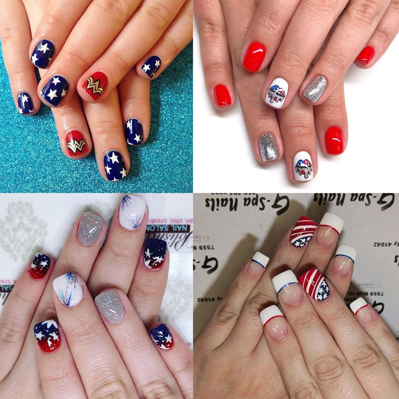 4th of July Nail Stickers - Patriotic American Flag & Firework Designs for Independence Day Nails