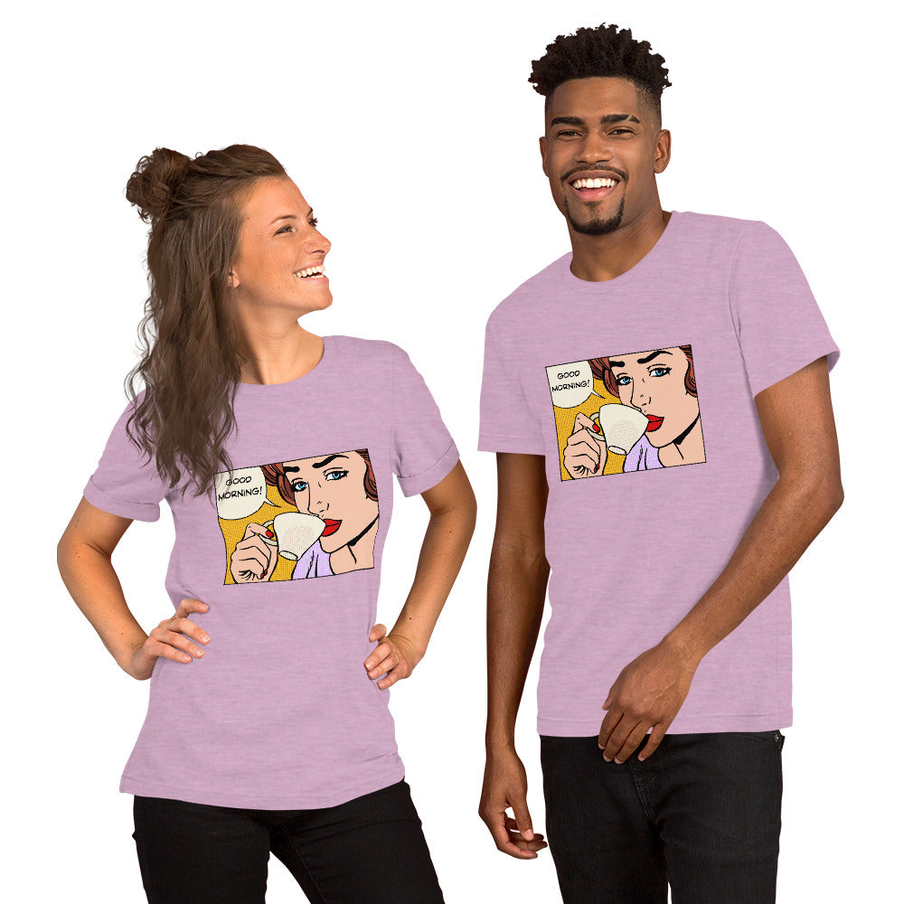 Good Morning Coffee T-Shirt - Funny Caffeine Lover Graphic Tee for Men & Women - Perfect for Coffee Shops, Work, and Casual Wear