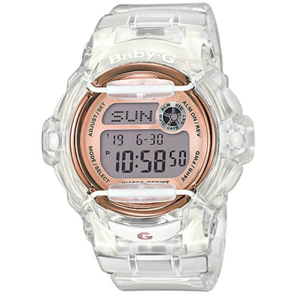 CASIO BABY-G BG-169G-7BDR Digital Watch for Women - Transparent Resin Band, Shock Resistant, Water Resistant - Perfect for Sports, Fitness & Outdoor Activities