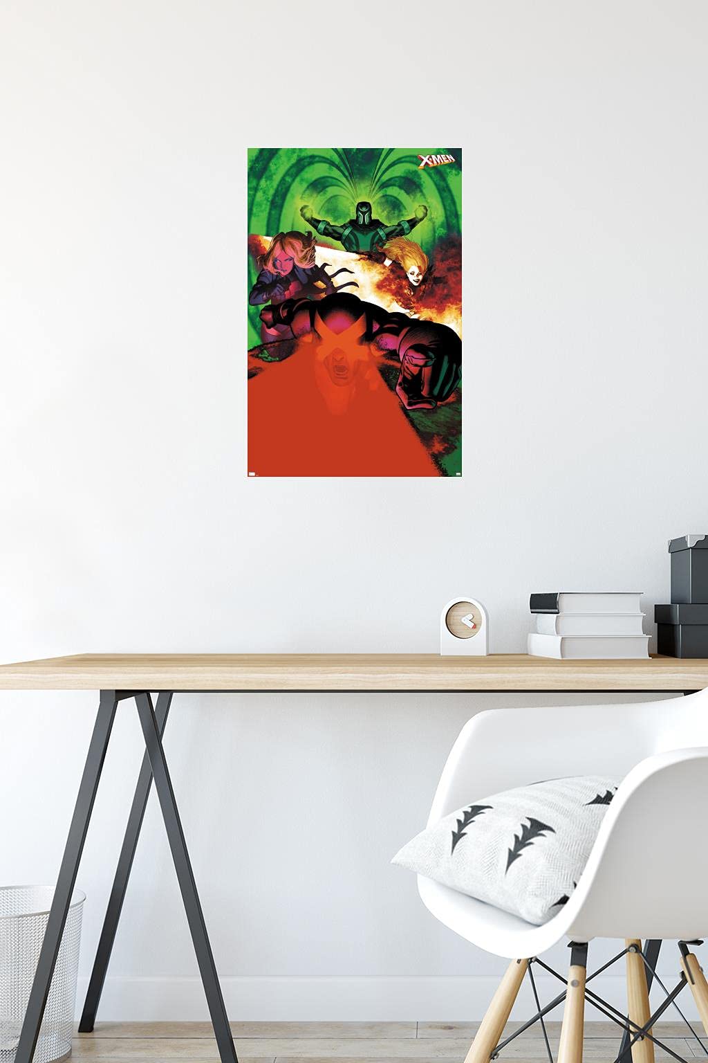 Marvel Comics X-Men Wall Poster Set - Emma Frost, Magneto, Magik & Cyclops Premium Art Print (22.4x14.7 inches) with Mounting Bundle | Perfect for Comic Book Rooms, Game Theaters & Superhero Bedroom Decor