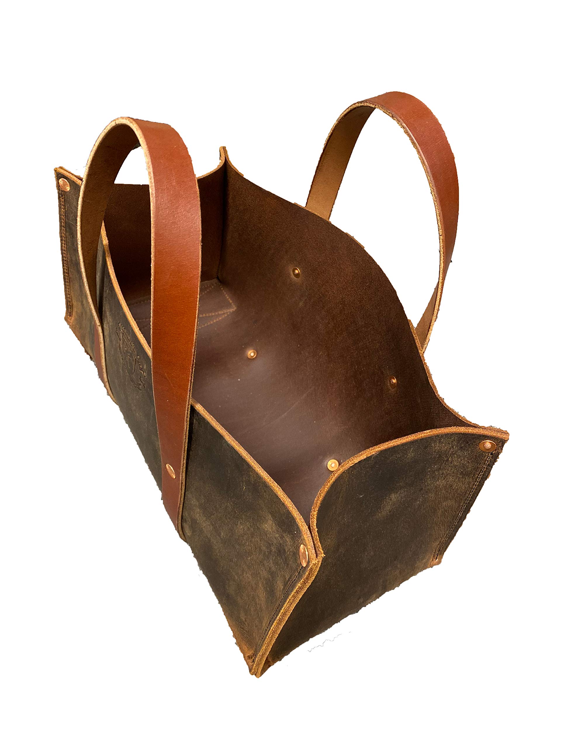 **Premium Buffalo Leather Tool Bag - Heavy Duty Woodman's Pal Tote for Hand Tools, Gardening & Outdoor Gear | Durable Leather Organizer (Crazy Horse Black) | Perfect for Craftsmen, Gardeners & Outdoor Enthusiasts**