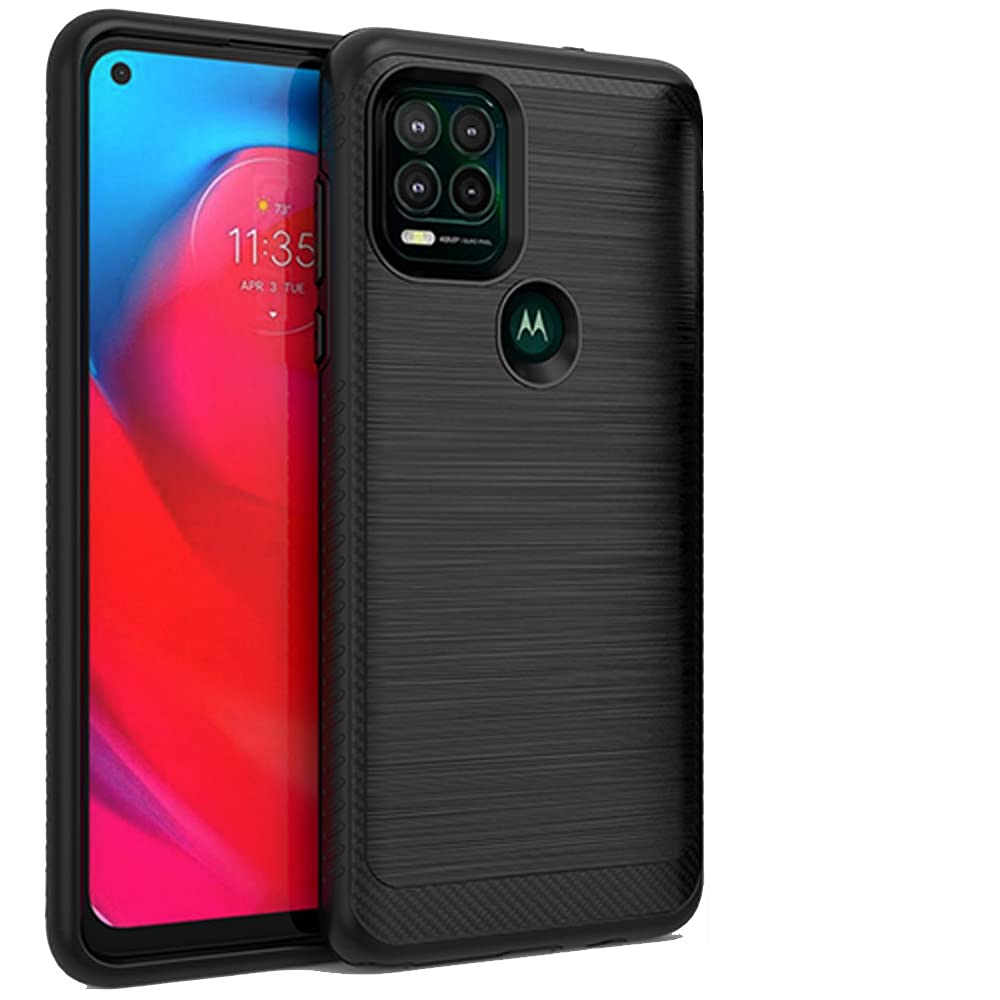 Shock-Absorbing Dual-Layered Phone Case for Moto G Stylus 5G | Brush Black Protective Cover | Durable & Stylish Design for Everyday Use and Outdoor Activities