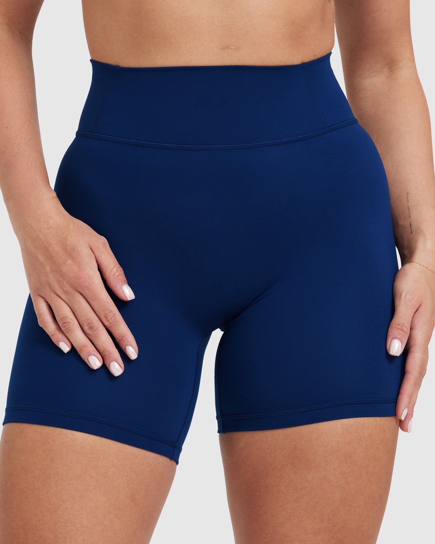 Timeless High Waisted Shorts for Women - 6 Inch Inseam | Midnight Black | Comfortable Stretchy Denim Shorts for Summer, Beach, and Casual Outings