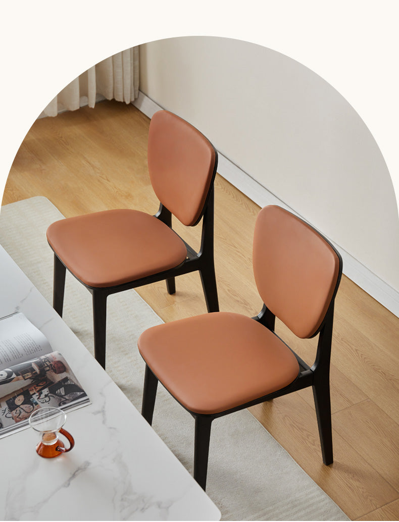 Premium Oak Solid Wood Organic Leather Soft Chair - Comfortable & Stylish Seating for Living Room, Office, or Lounge