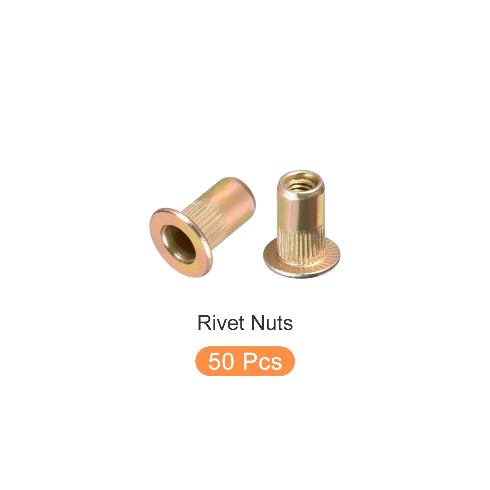 METALLIXITY Rivet Nuts (M3) 50Pcs - Carbon Steel Knurled Threaded Insert Nuts for Furniture Assembly & Mechanical Fastening - Durable Multicolored Fasteners for DIY Projects & Home Repairs