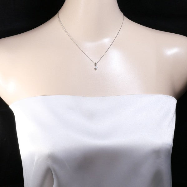 18K White Gold Diamond Pendant Necklace 0.304ct, 16 Inch Chain - Elegant Gift for Women, Anniversary & Special Occasions