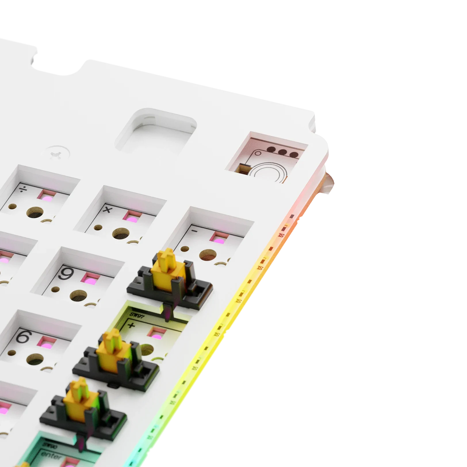 GMMK 3 Mechanical Keyboard Switch Plate - 100% FR4 Material, White ANSI Layout for Custom Keyboard Builds | Perfect for Gaming, Typing & Office Work