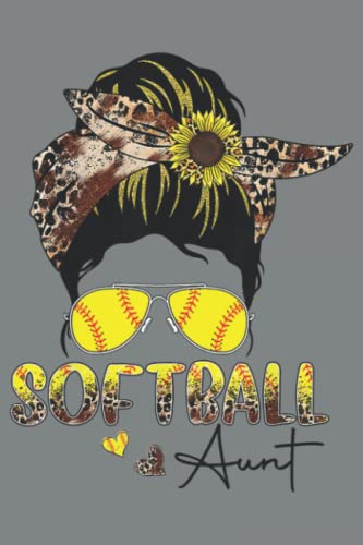Softball Aunt Messy Bun Game Day Vibes Mother's Day Gift - 110 Page 6x9 Sermon Journal with Bleed - Perfect for Baseball Moms, Team Spirit & Religious Note Taking