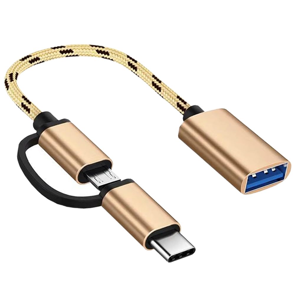 2-in-1 USB C/Micro to USB Adapter - Compatible with Samsung Galaxy & Pixel for Fast Data Transfer