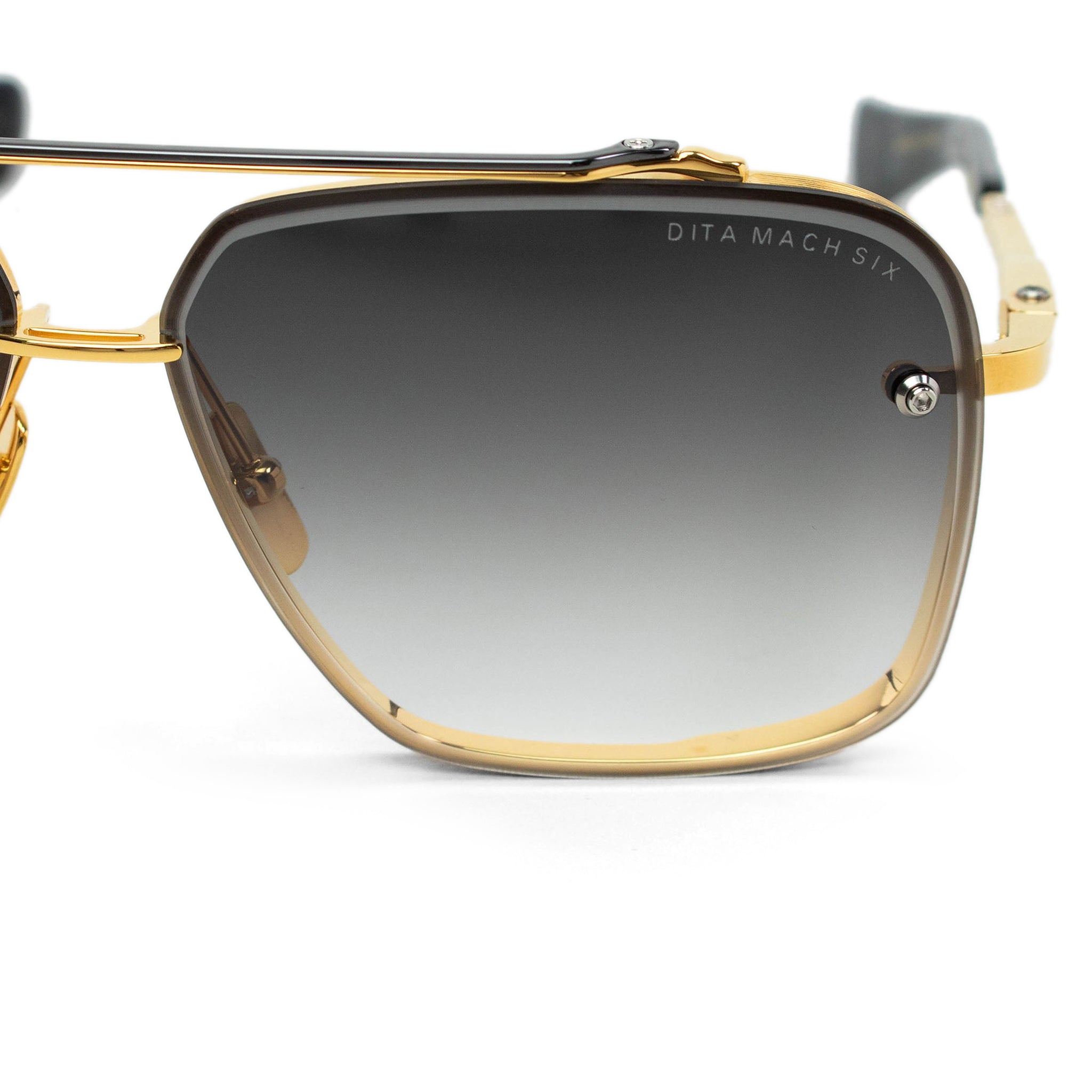 Dita Eyewear DTS121 Mach Six Yellow Gold/Black Polarized Sunglasses for Men - Luxury Aviator Style for Driving, Travel & Outdoor Activities