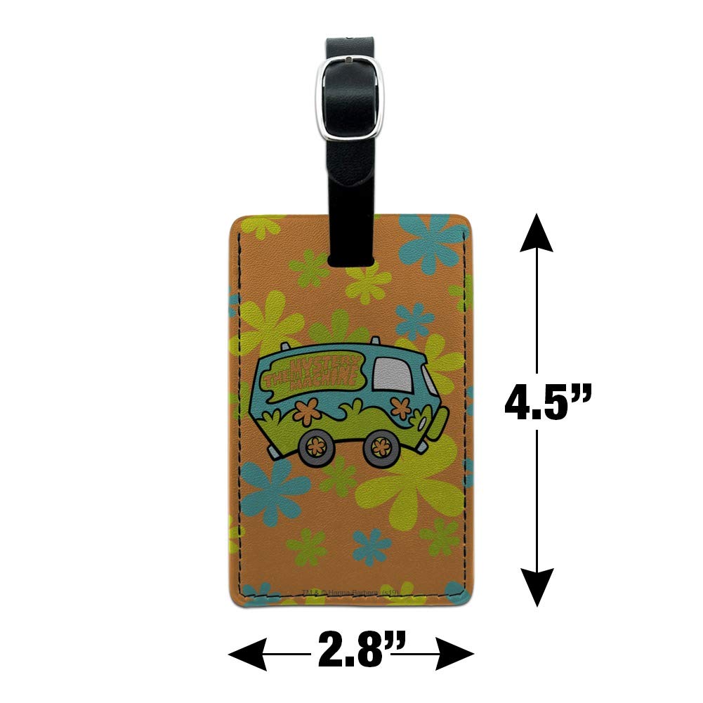 Scooby-Doo The Mystery Machine Leather Luggage Tag - Rectangle Carry-On ID Tag for Suitcases, Bags & Backpacks - Perfect for Travel, Vacation & Business Trips